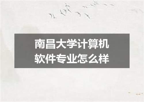 南昌大学计算机软件专业怎么样