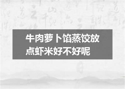 牛肉萝卜馅蒸饺放点虾米好不好呢