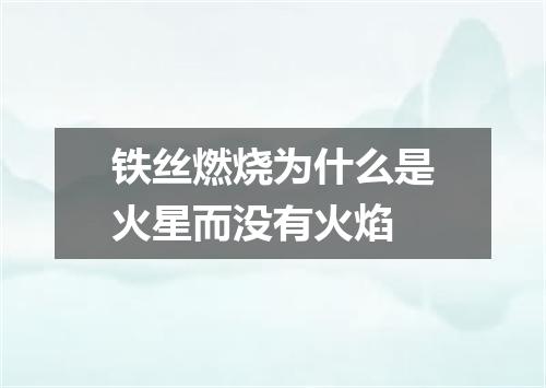 铁丝燃烧为什么是火星而没有火焰