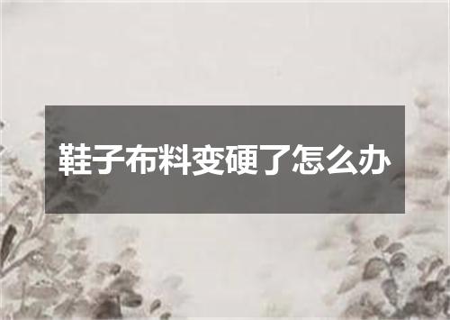 鞋子布料变硬了怎么办