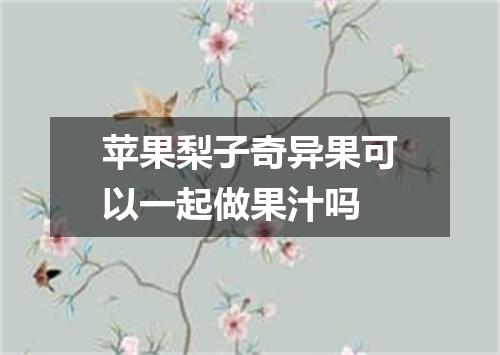 苹果梨子奇异果可以一起做果汁吗