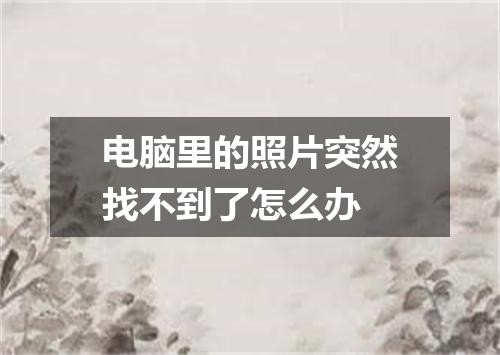 电脑里的照片突然找不到了怎么办