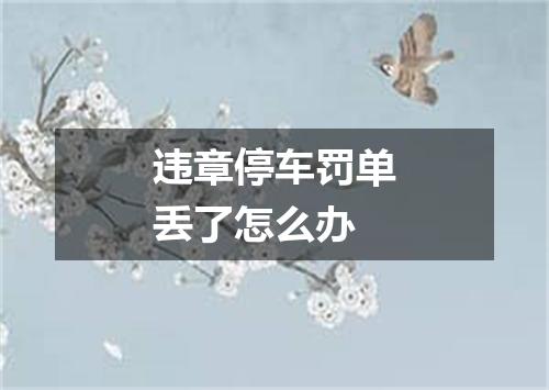 违章停车罚单丢了怎么办