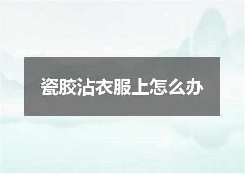 瓷胶沾衣服上怎么办