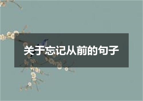 关于忘记从前的句子