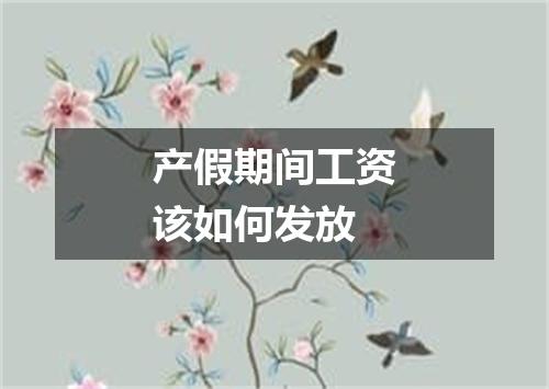 产假期间工资该如何发放