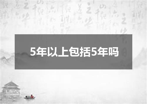 5年以上包括5年吗