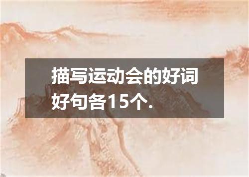 描写运动会的好词好句各15个.