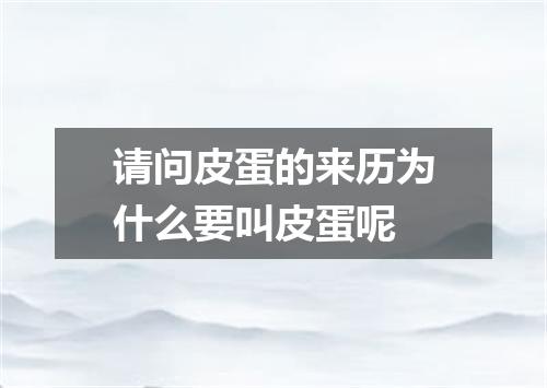 请问皮蛋的来历为什么要叫皮蛋呢