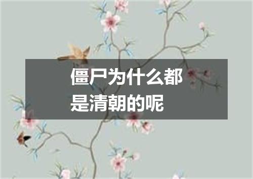 僵尸为什么都是清朝的呢