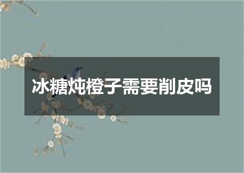 冰糖炖橙子需要削皮吗