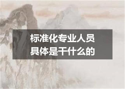 标准化专业人员具体是干什么的