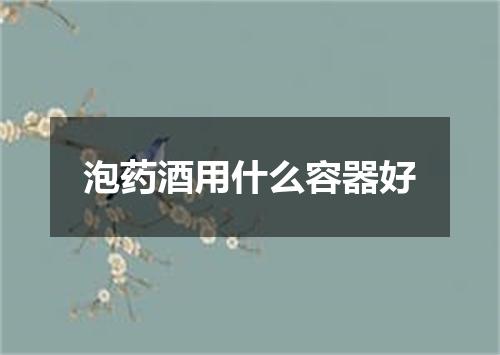 泡药酒用什么容器好