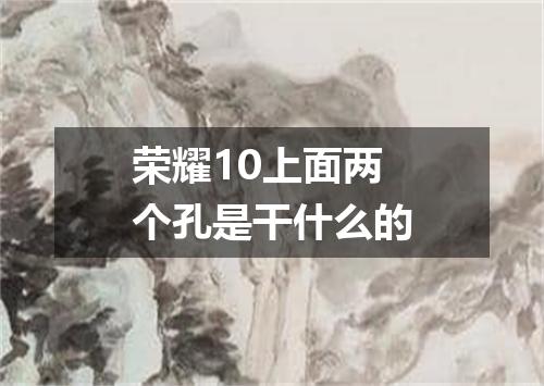 荣耀10上面两个孔是干什么的