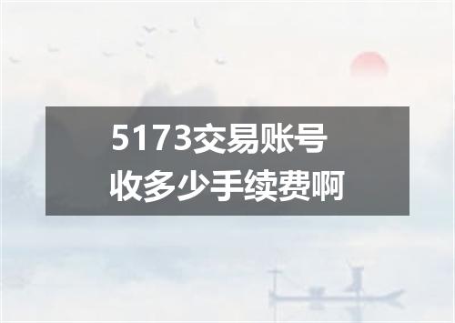 5173交易账号收多少手续费啊