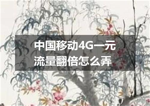 中国移动4G一元流量翻倍怎么弄