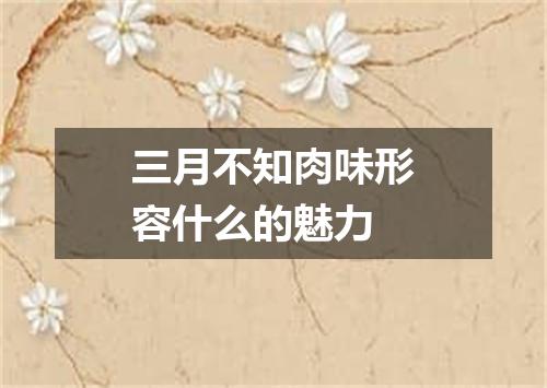 三月不知肉味形容什么的魅力