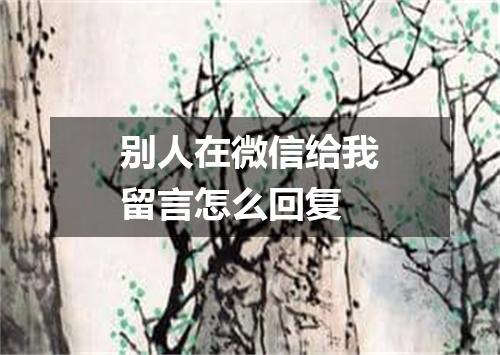 别人在微信给我留言怎么回复