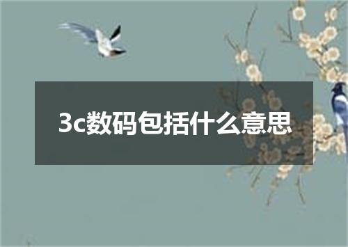 3c数码包括什么意思