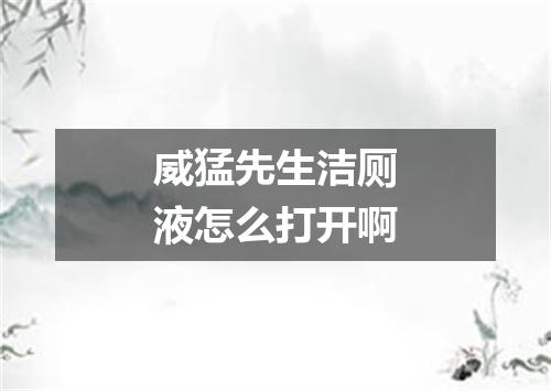 威猛先生洁厕液怎么打开啊