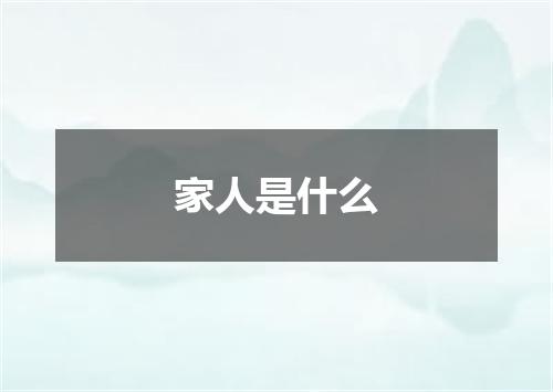 家人是什么