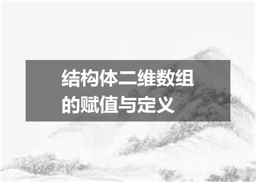 结构体二维数组的赋值与定义
