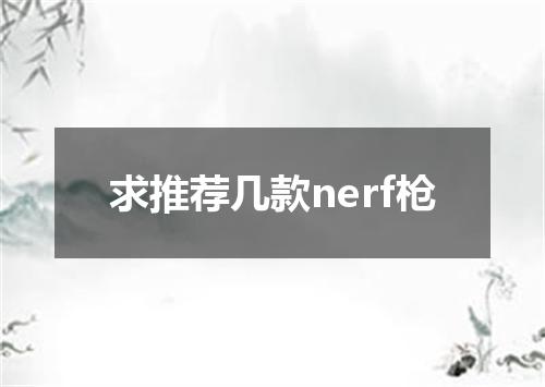 求推荐几款nerf枪