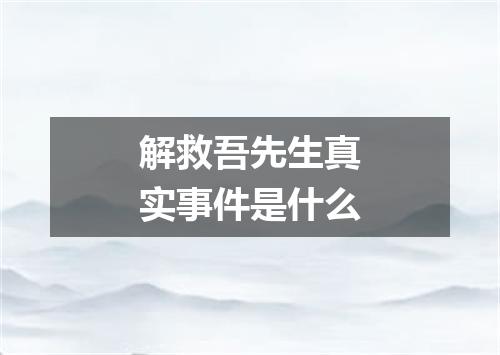 解救吾先生真实事件是什么