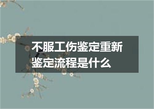 不服工伤鉴定重新鉴定流程是什么
