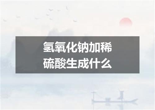 氢氧化钠加稀硫酸生成什么