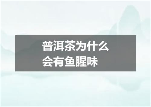 普洱茶为什么会有鱼腥味