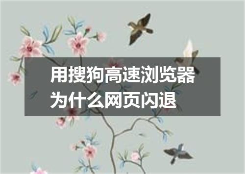 用搜狗高速浏览器为什么网页闪退