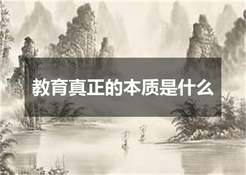 教育真正的本质是什么