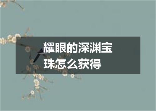 耀眼的深渊宝珠怎么获得