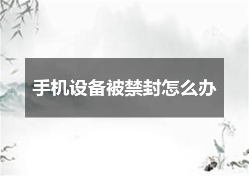 手机设备被禁封怎么办
