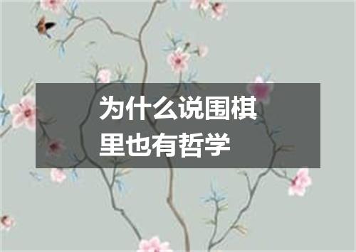 为什么说围棋里也有哲学