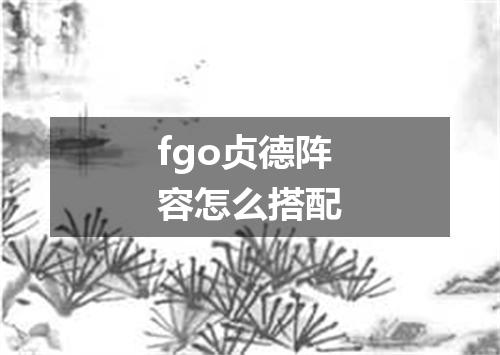fgo贞德阵容怎么搭配