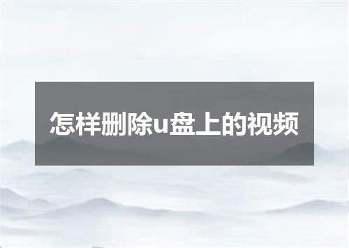 怎样删除u盘上的视频