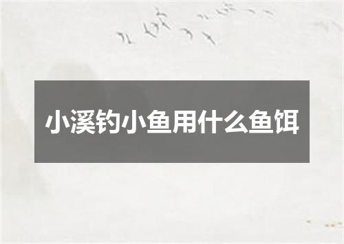 小溪钓小鱼用什么鱼饵