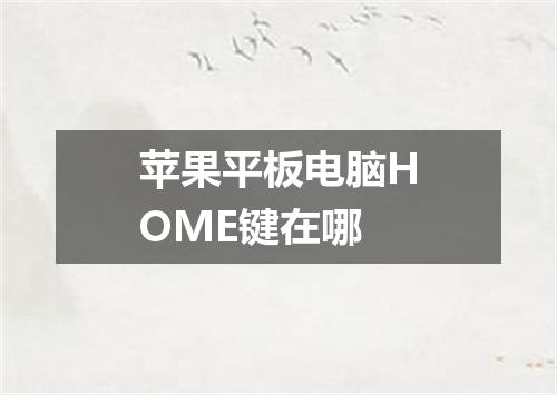苹果平板电脑HOME键在哪