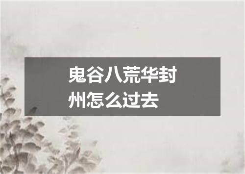 鬼谷八荒华封州怎么过去
