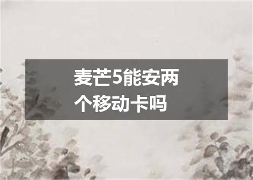 麦芒5能安两个移动卡吗
