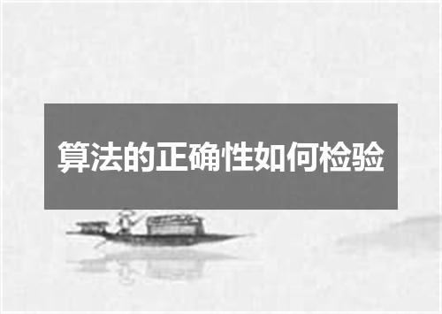 算法的正确性如何检验