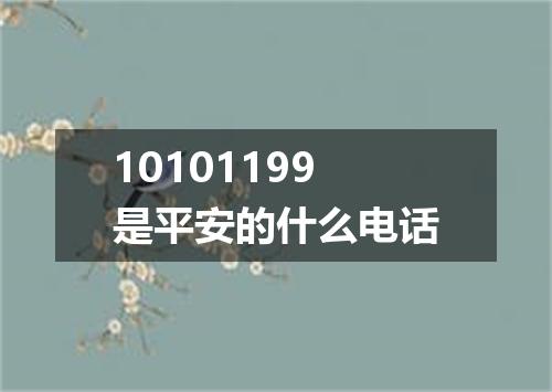 10101199是平安的什么电话