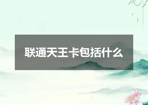 联通天王卡包括什么