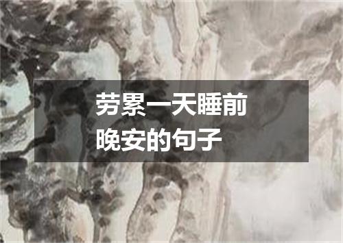 劳累一天睡前晚安的句子