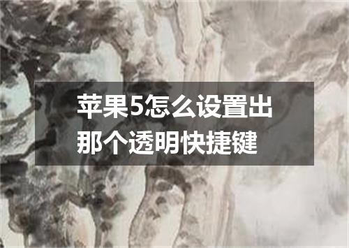 苹果5怎么设置出那个透明快捷键