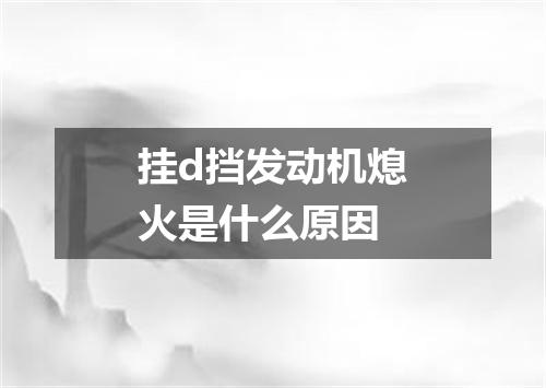 挂d挡发动机熄火是什么原因