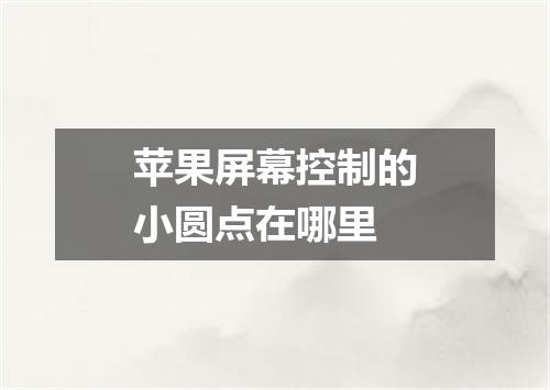 苹果屏幕控制的小圆点在哪里