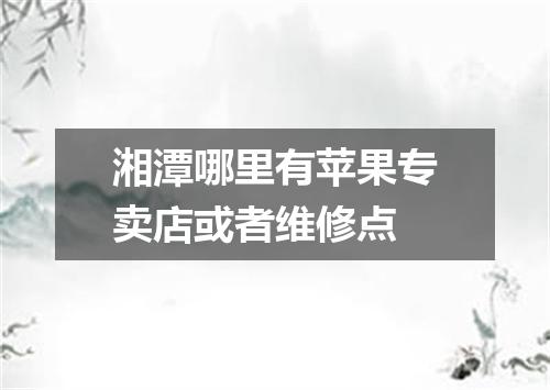 湘潭哪里有苹果专卖店或者维修点